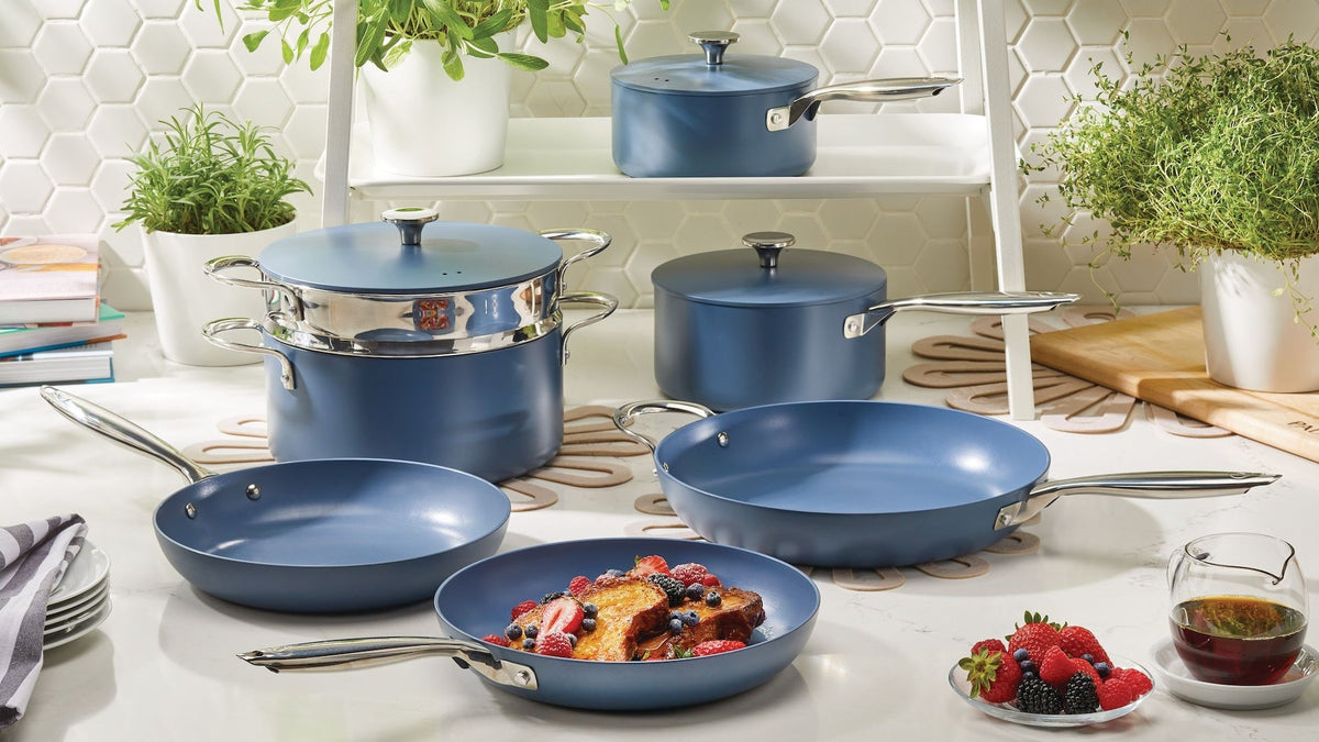 Non-Stick Cookset, Blue, 8-pc