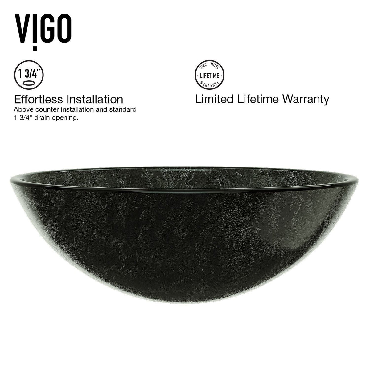 Glass Grey Onyx Bathroom Sink/Basin Set with Linus Faucet and Round Vessel