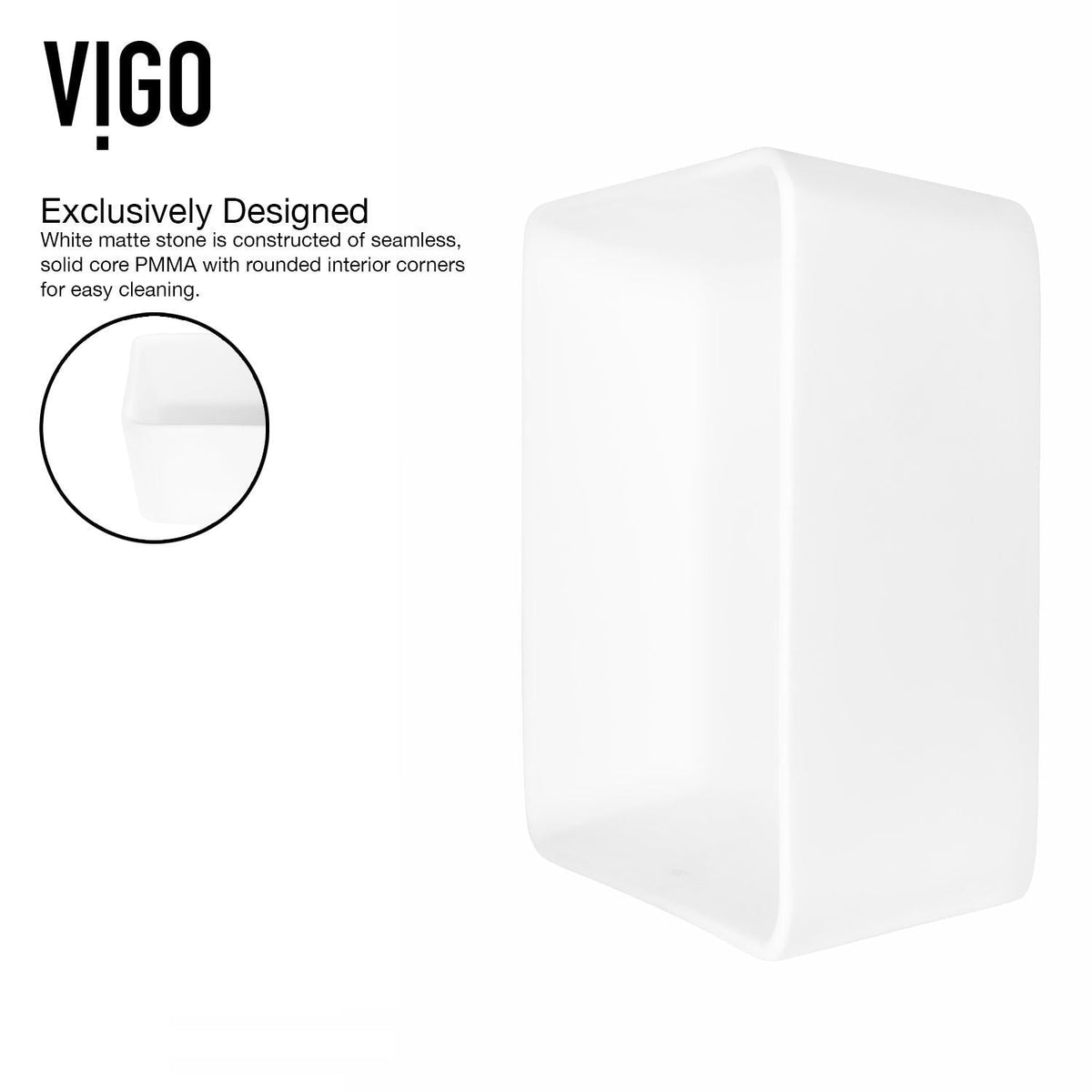 Marigold Matte White Bathroom Sink/Basin Set with Norfolk Faucet and Rectangular Composite Vessel