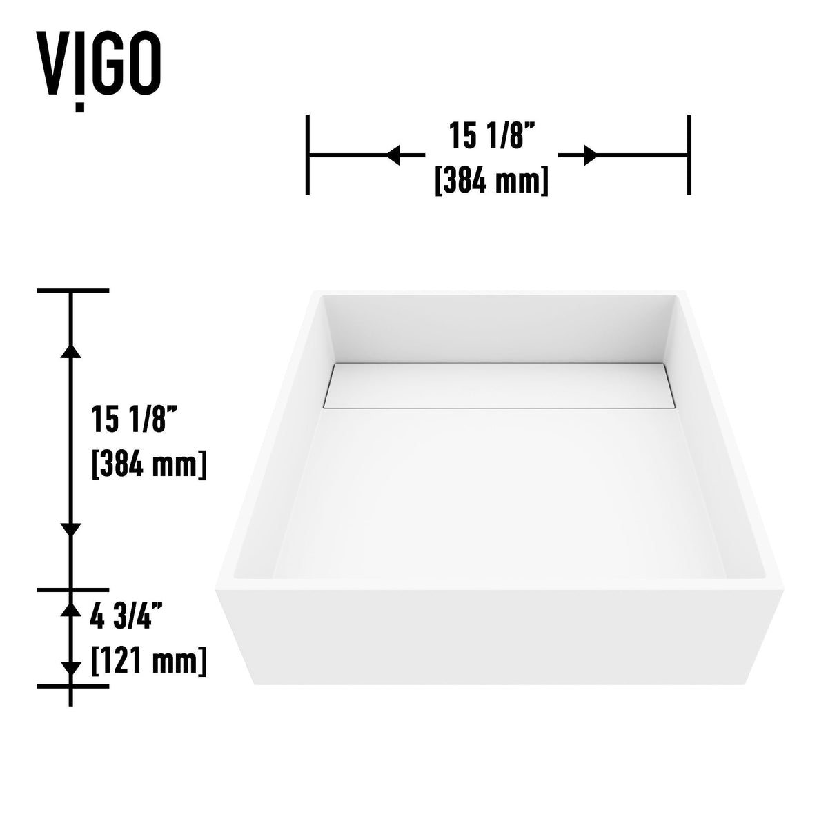 Montauk 15x15-in Deep White Bathroom Sink/Basin with Rectangular Vessel