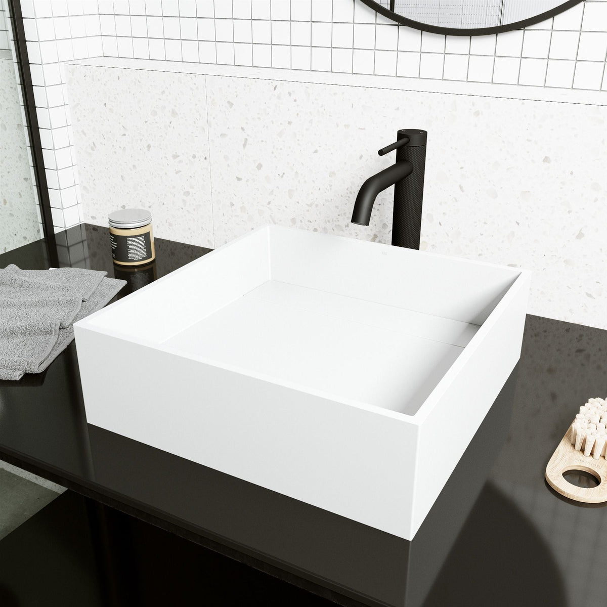 Montauk 15x15-in Deep White Bathroom Sink/Basin with Rectangular Vessel