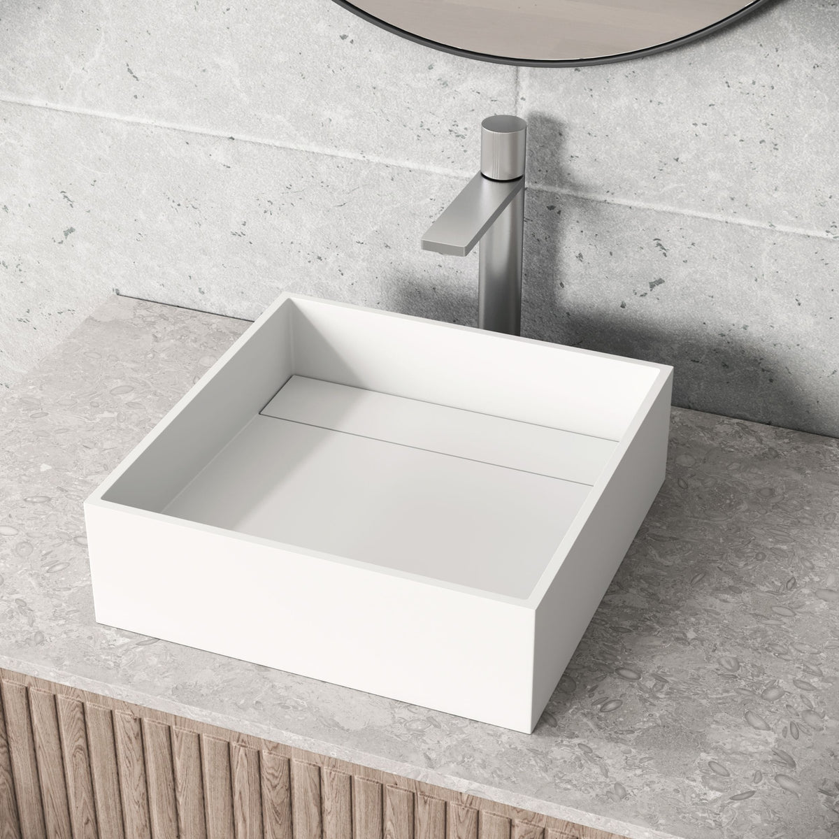 Montauk 15x15-in Deep White Bathroom Sink/Basin with Rectangular Vessel
