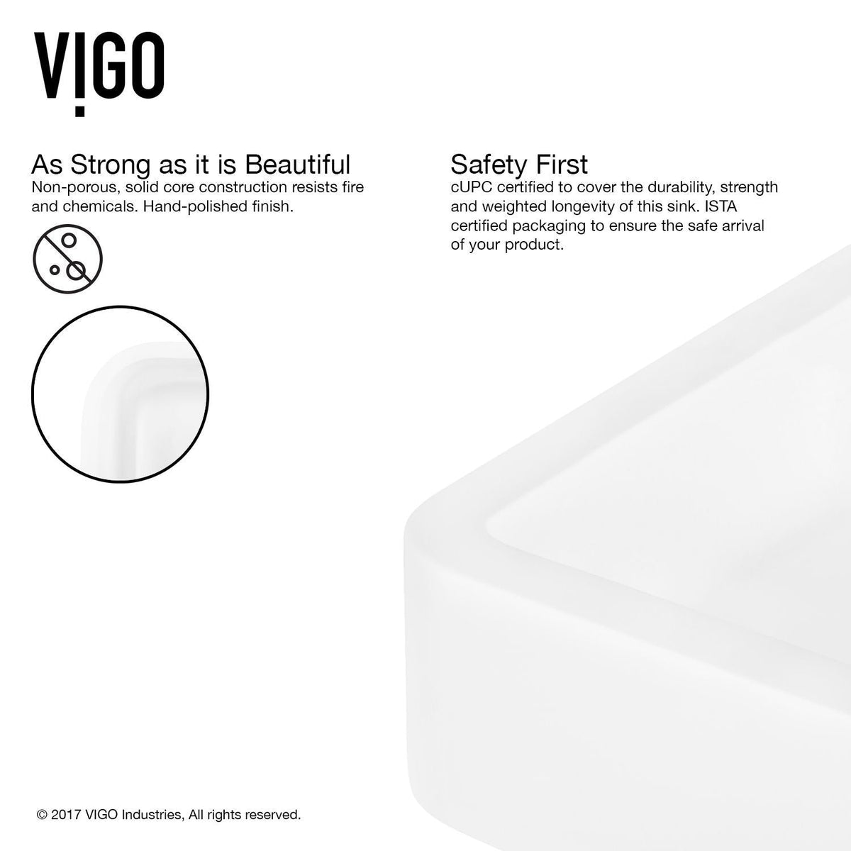 Petunia Matte Stone Rectangular Composite Vessel Bathroom Sink/Basin with Rounded Edges & Deep Bowl, White