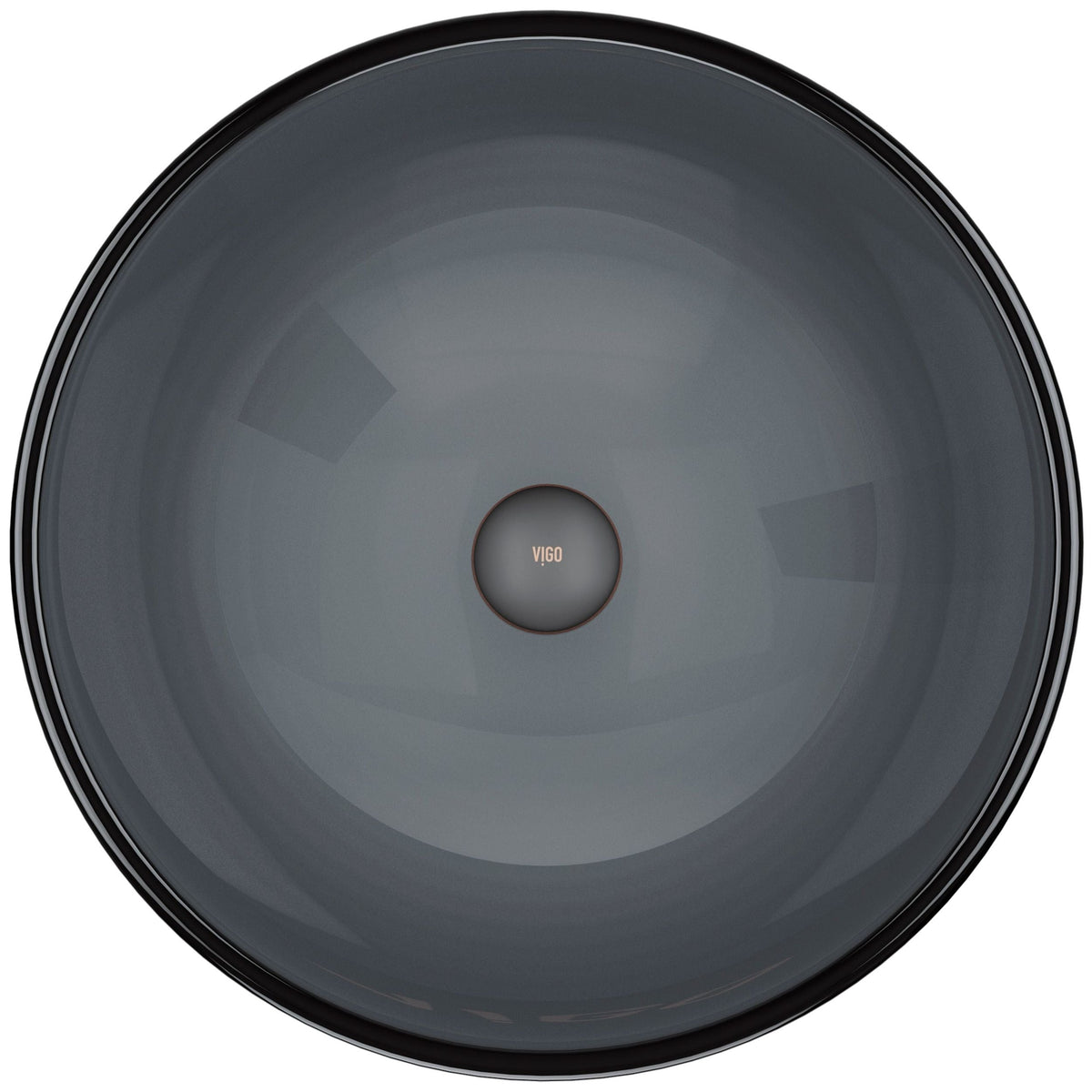 Sheer Glass Round Vessel Bathroom Sink/Basin with Deep Bowl, Black