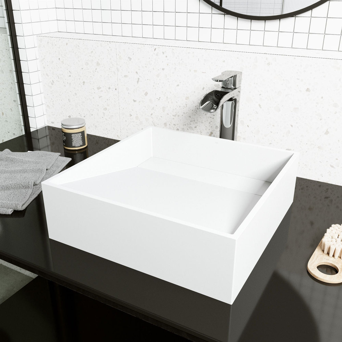 Starr Modern 15x15-in Deep White Bathroom Sink/Basin with Square Vessel