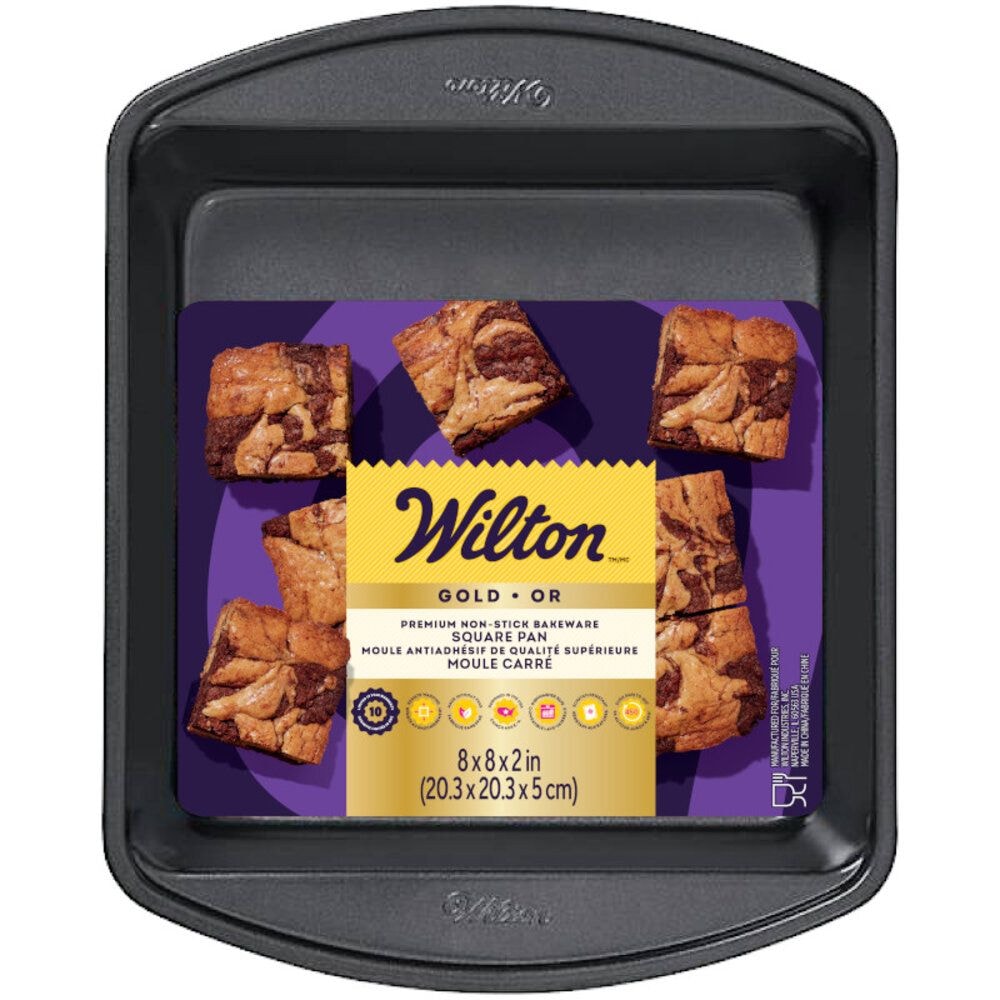 Gold Premium Non-Stick Bakeware Square Cake Pan, 8x8x2-in