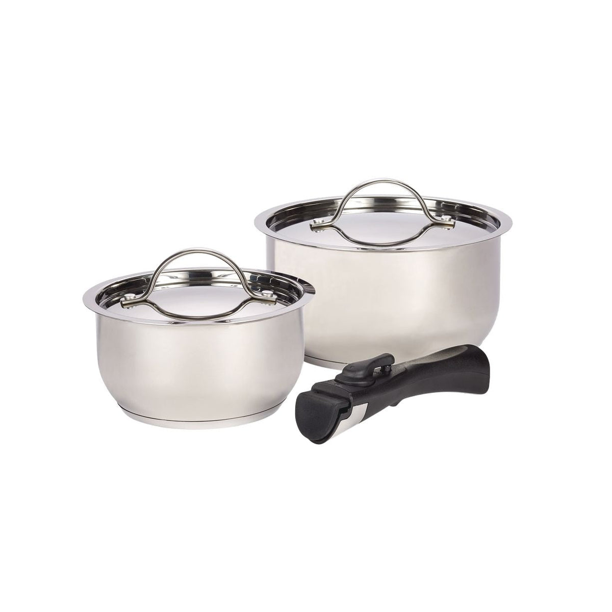 Woods Provision Stainless Steel Camping Cook Pot Set, Made in Canada, 3-pc