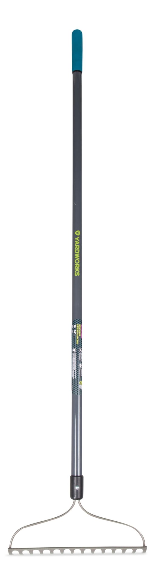 Metal 14-Tine L-Shaped Bow Rake, 60-in, Fibreglass Shaft