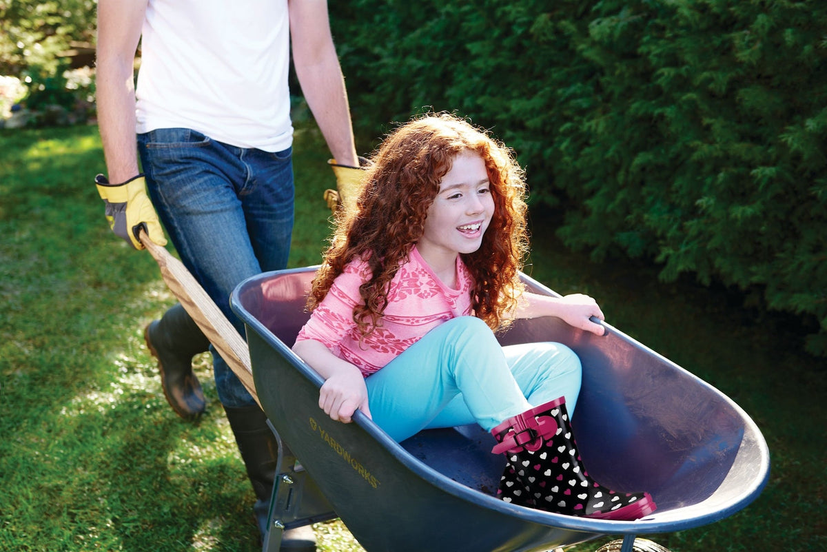 Steel Tray 2-Wheel Garden Wheelbarrow, 6-cu-ft