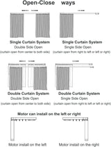 Electric Smart Curtains System, Automatic Curtain Opener, Motorized Curtains Rod with Remote, Compatible with Alexa/Google Home/Tuya App (Up to 204inches)