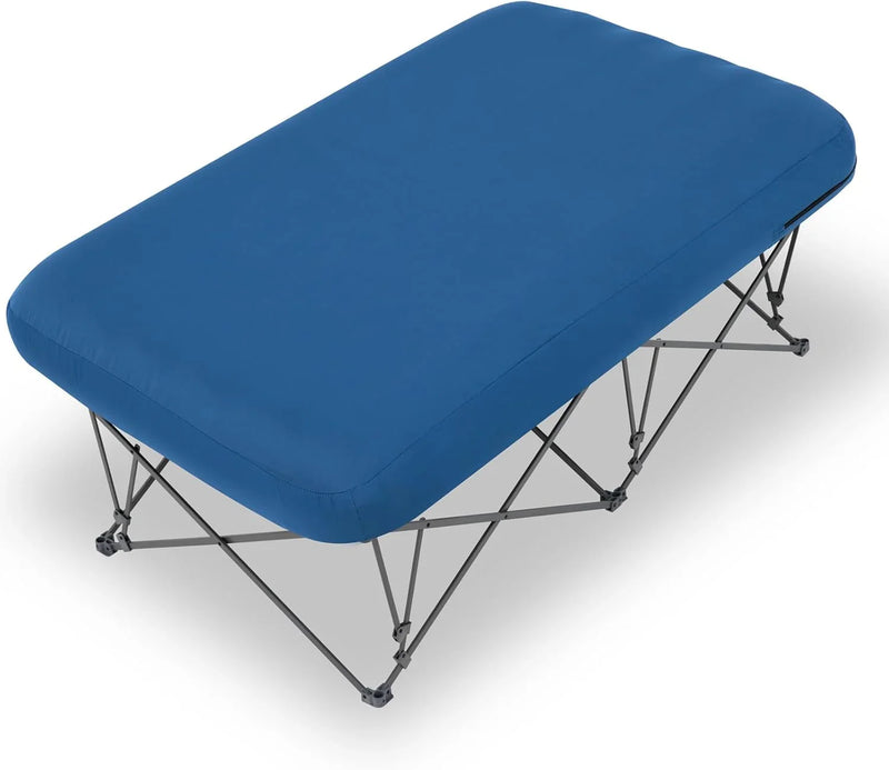 Foldable camping bed, equipped with an inflatable mattress and a portable bag, suitable for outdoor trips, camping, and beach vacations (excluding the inflatable pump) M5719