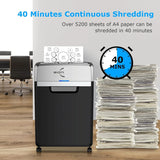 Heavy Duty Paper Shredder, 24-Sheet Cross-Cut Shredder, 40-Min Continuous Running Time, Commercial Grade Shredder for Office, 9-Gallon Big Basket, 55dB Super Quiet, P-4 High Security (S3105)