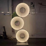 Minimalist art circle living room decorative floor lamp, warm white adjustable LED lamp, with shadow effect creating an atmosphere, acrylic material, indoor lamp