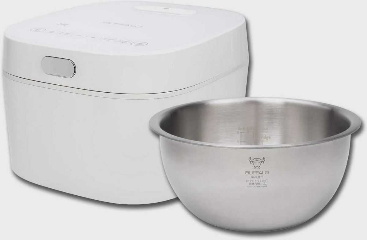 Buffalo White IH SMART COOKER, Rice Cooker and Warmer, 1 L, 5 cups of rice, Non-Coating inner pot, Efficient, Multiple function, Induction Heating...