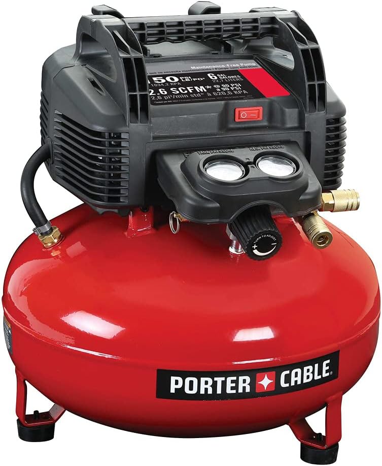 Air Compressor, 6-Gallon, Pancake, Oil-Free C8435