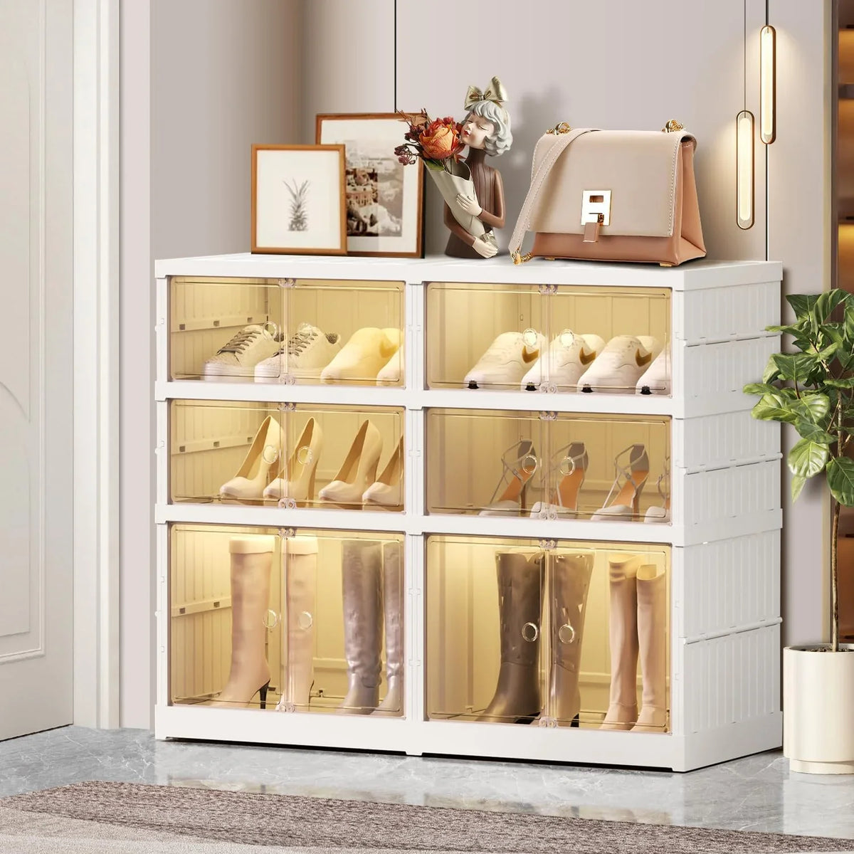 9-Tier LARGE Stackable Plastic Shoe Rack
