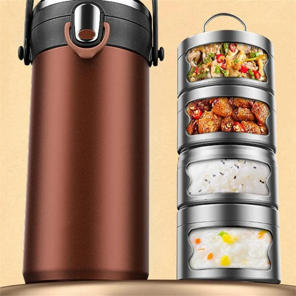 Insulated Lunch Box, Insulated Multi-layer Stainless Steel Preservation Box, Portable Home Lunch Box
