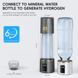 Hydrogen Water Bottle Generator(Silver) - Up to 6360 PPB - Certified H2 Generator- SPE/PEM Technology - - Portable Hydration & Athletic Performance System