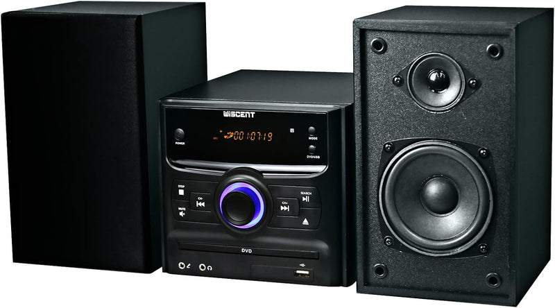 Wireless Stereo System, CD Player, Wireless Streaming, MP3, USB, Audio in, FM Radio, 30W, Micro Sound System T7653