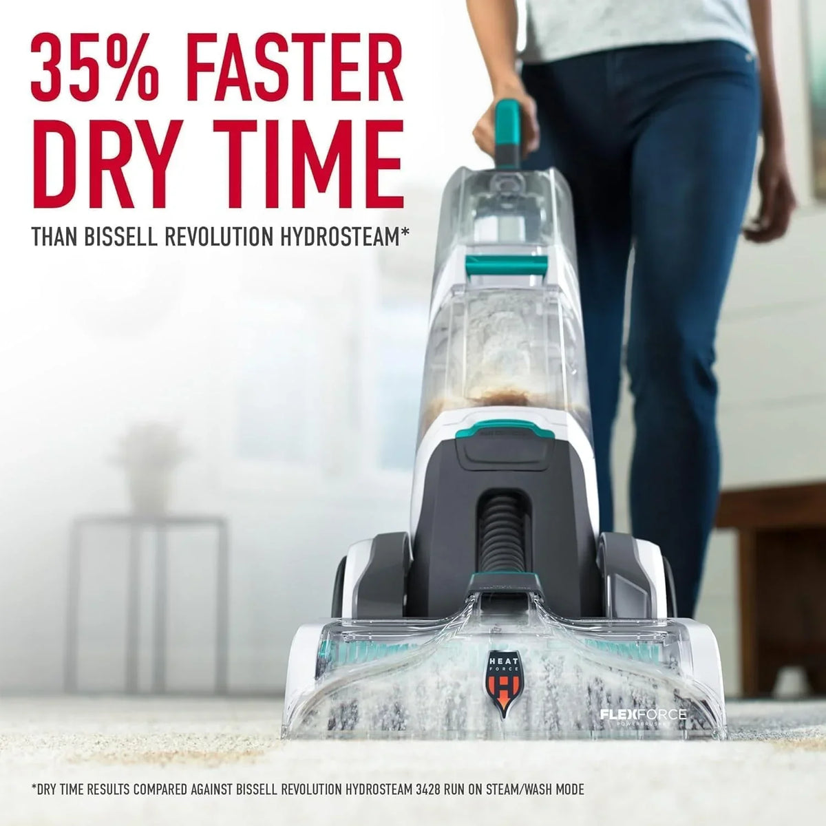 Hoover SmartWash Automatic Carpet Cleaner Machine, for Carpet and Upholstery, Deep Cleaning Carpet Shampooer, Carpet Deodorizer and Pet Stain Remover FH52000, Turquoise