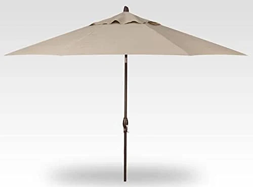 Luxurious automatic tilting octagonal market umbrella, 9 feet long - outdoor terrace, veranda, pool, backyard standalone umbrella - ultra-high strength, equipped with bronze frame and Obrazia 2 fabric (khaki color) P5835