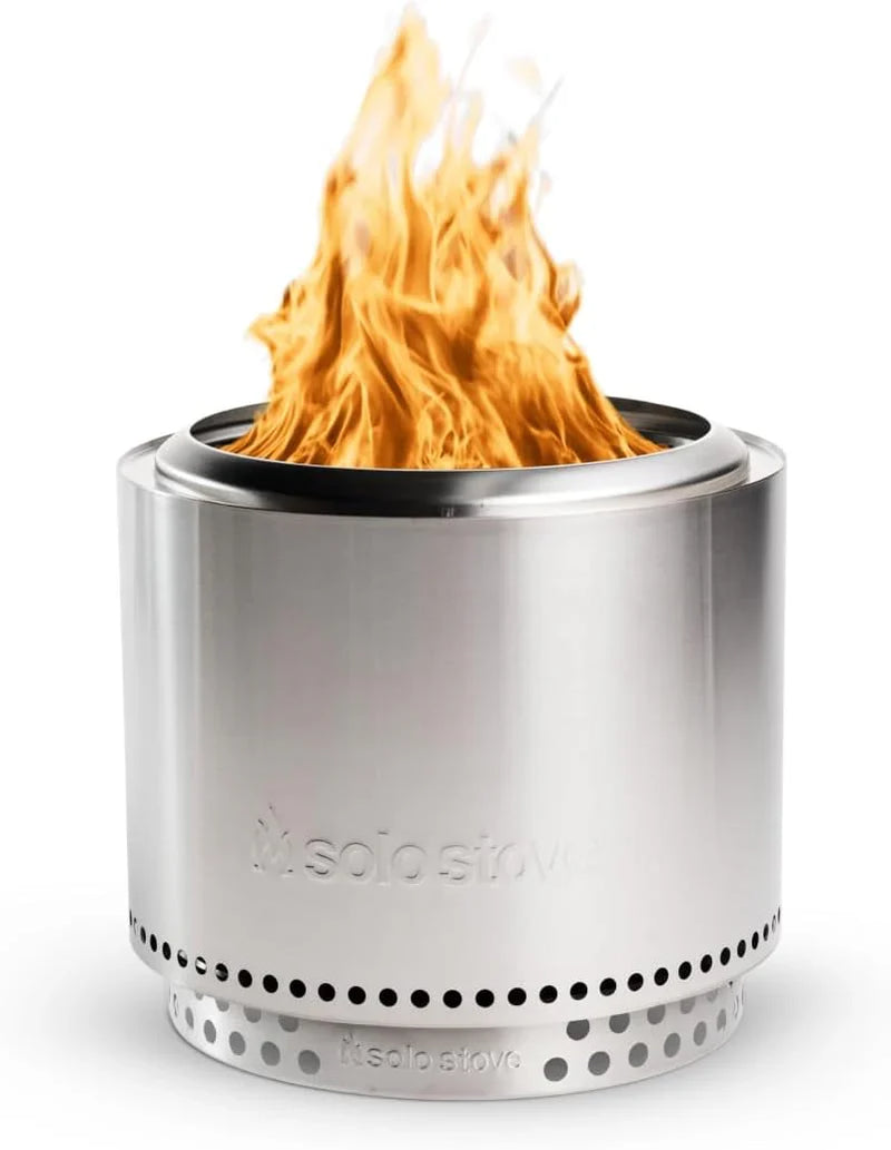 The "Stove Fire Pit" 2.0 with a bracket, 19.5-inch non-flaming pit, detachable ash tray - Portable outdoor fire pit - Stainless steel wood-burning fireplace, suitable for 4 - 6 people, weighs 21.75 pounds, ashes W3119