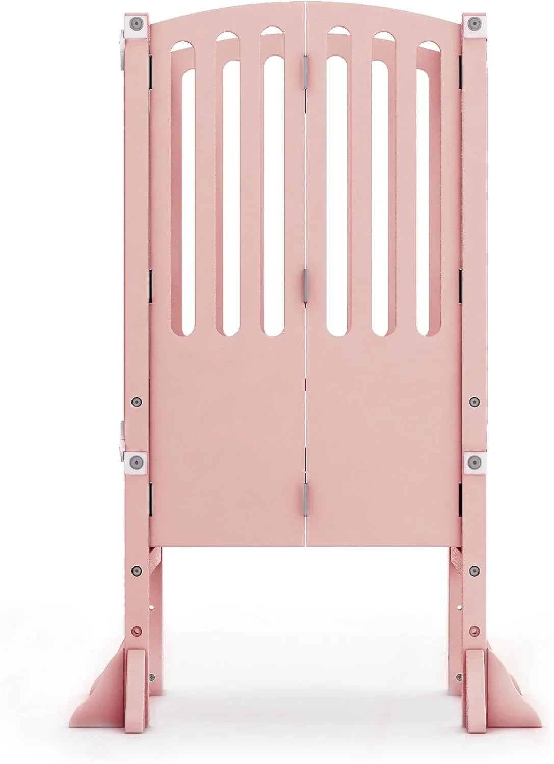 Infant Tower Stool - Modern Style - White: A foldable and height-adjustable Montessori wooden learning furniture with a fixed device