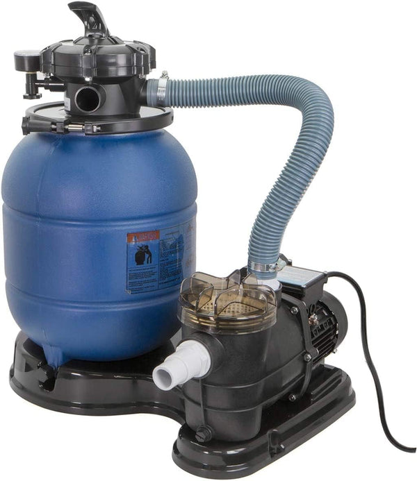 13-inch sand filter, 0.75 horsepower, swimming pool pump, 2400 gallons per hour, suitable for outdoor swimming pool package, multi-interface valve, maximum capacity 10000 gallons, 1-1/4 inch NPT interface C6696
