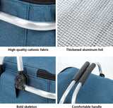 Folding Insulated Cooler Picnic Basket Portable Insulated Lunch Bag Large Lunch Bag with Aluminium Handles for Office Camping Hiking Outdoor Picnic