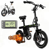 14 in Electric Bike for Adults,500W Folding E-Bike,Electric Commuter Mini Bikes,Electric Bicycles with 36V Removable Battery,Black