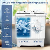 Portable mini compact two-cylinder washing machine (17.6 pounds) - Spanish model, rotary type, blue white