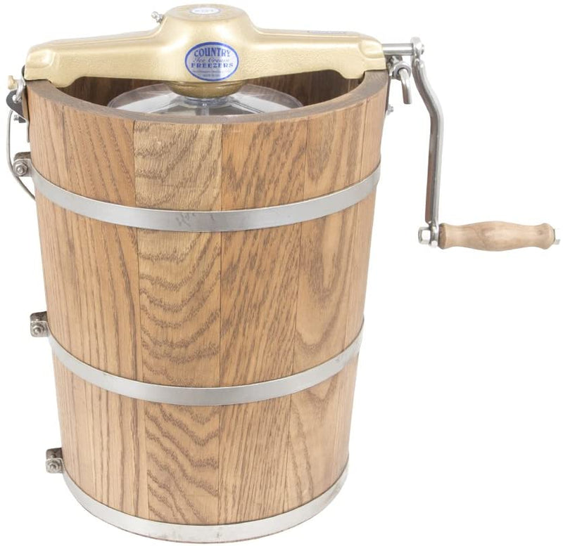 6 qt Country Ice Cream Maker – Classic Wooden Tub – Hand Crank F4309