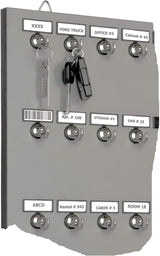 Metal key rack, equipped with 75 metal hooks fixed by bolts