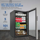 Ivation 101-Bottle Wine Cellar, Freestanding Mini Fridge - Stainless Steel