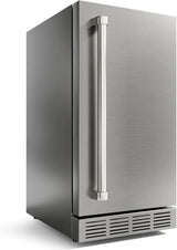 15 Inch Outdoor Refrigerator, Weather Proof Stainless Steel Beverage Beer Cooler Under Counter Fridge, Indoor/Outdoor Refrigerator with 3 Shelves for Patio Kitchen and Commercial Use
