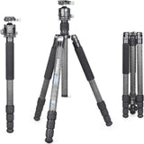 Super professional bracket, with low center of gravity, featuring low gravity effect, 360-degree rotating panoramic spherical connector, and green camouflage leg covers, suitable for digital single-lens reflex cameras.