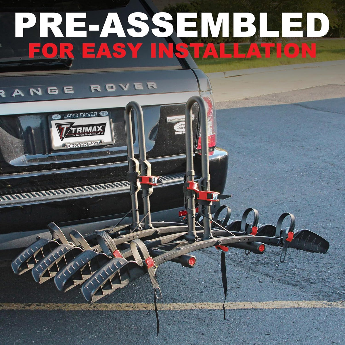Rack - MAX Mounting Bracket Tray - Suitable for SUVs, trucks, and vans - 4 bicycle mounting brackets for seats - Foldable, with locking arms, 2-inch receiver - 1 bracket