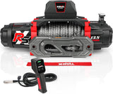 13,500-pound load capacity electric winch - 12-volt DC power supply, suitable for off-road trailer towing, dual-function wireless remote control