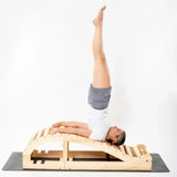 Yoga Inverted Pole Pose Seated Cushion - Wooden backward bend seat cushion, designed for deep stretching and enhancing flexibility; Large-sized backward bend cushion, providing better support effect