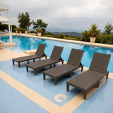 Outdoor Chaise Lounge Chair Set of 2 for Patio Poolside, Waterproof & Adjustable & Easy Assembly Sun Lounger for Outside Deck, Pool, Beach, Black