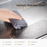 Stainless steel litter box, three-in-one enclosed high-sided litter box, equipped with a high lid, suitable for cats, anti-stick, anti-leak, easy to clean, with a scoop and filter step.