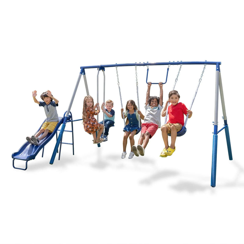 Swing Set, Outdoor Playset for Kids with Slide O2310