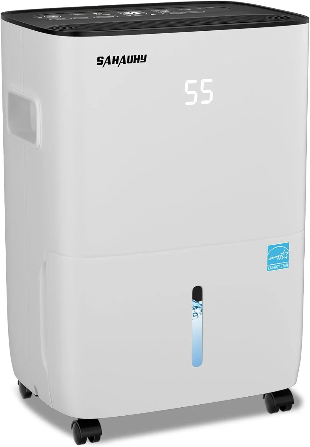 80-gallon Energy Star dehumidifier for basement, family bedrooms, large rooms (with a maximum area of up to 5200 square feet), equipped with drainage pipes and water tank