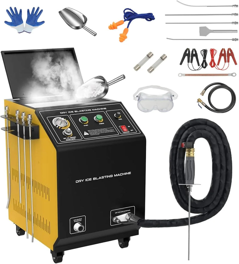 Dry Ice Blasting Machine,HTS705 Pellet Dry Ice Blasters,Industrial Dry Ice Blasting Cleaning Machine, Dry Ice Blaster Engine Cleaner Intake Valve Cleaner, Dry Ice Blast Cleaners 110V/220V R9776