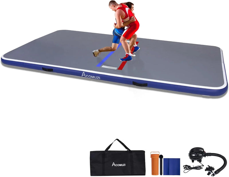 Inflatable Wrestling Mat 10FT/5FT, Portable Jiu Jitsu Mats Wrestling Mat for Home, Outdoor or Indoor Training Mat for Water Yoga, Gymnastics, Gray O8947