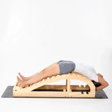 Yoga Inverted Pole Pose Seated Cushion - Wooden backward bend seat cushion, designed for deep stretching and enhancing flexibility; Large-sized backward bend cushion, providing better support effect