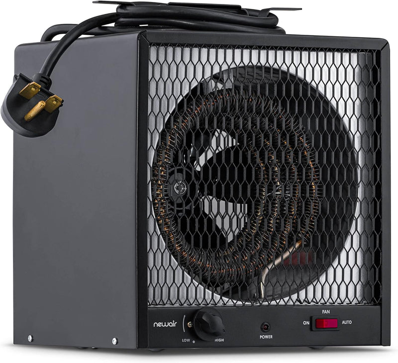 240v Portable Electric Garage Heater, Industrial Strength with Internal Thermostat and Carrying Handle, Heats 600 sq. ft. with 6-30R Plug, Perfect for Garages, Workshops and More S5495