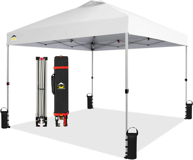 Crown Shades 10*10 Pop up Canopy Outside Canopy, Patented One Push Tent Canopy with Wheeled Carry Bag Q8906