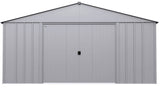 Arrow Classic 14x14-ft Flute Grey Corrosion-Resistant Steel Shed
