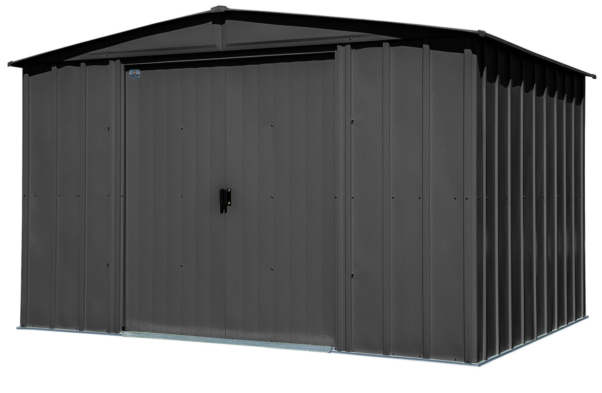 Arrow Classic Galvanized Steel Storage Shed, Charcoal, 10-ft x 8-ft